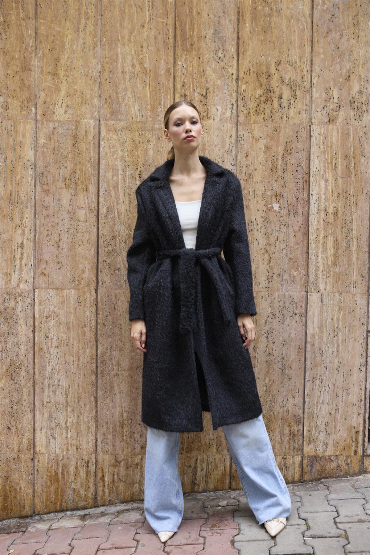 9603 OVERSIZE KÜRK SİYAH