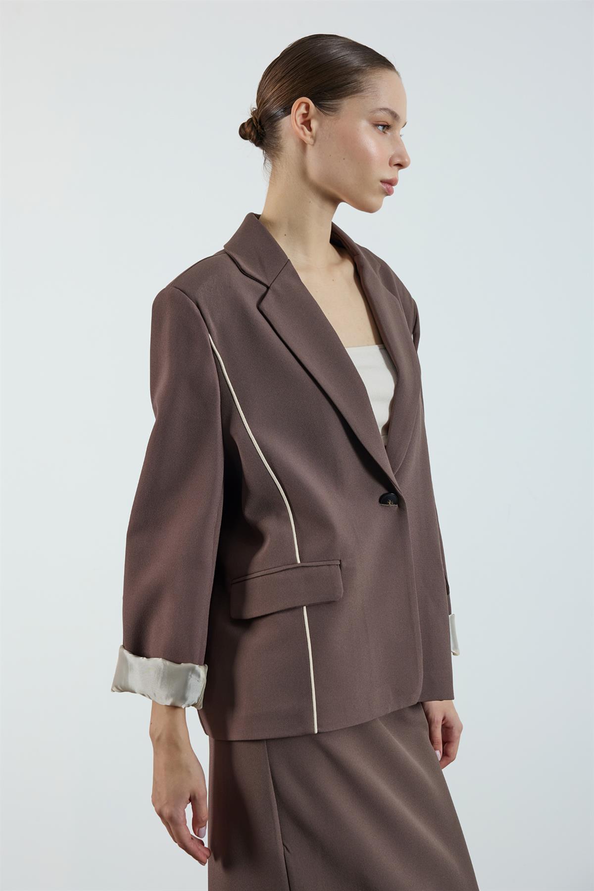 9555 BİYELİ CEKET KAHVE-TAŞ