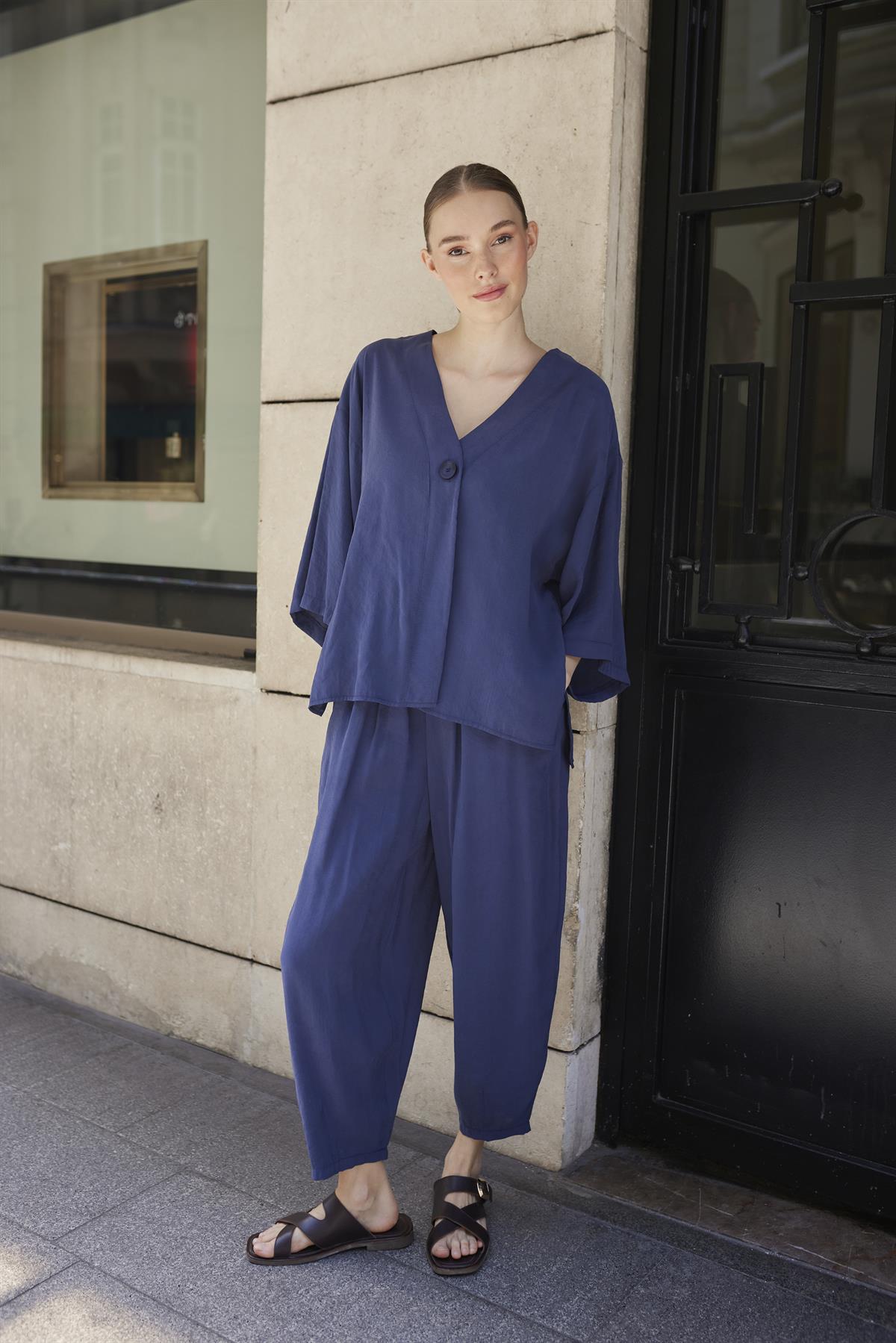 51189 BLUZ PANTOLON TAKIM LACİVERT