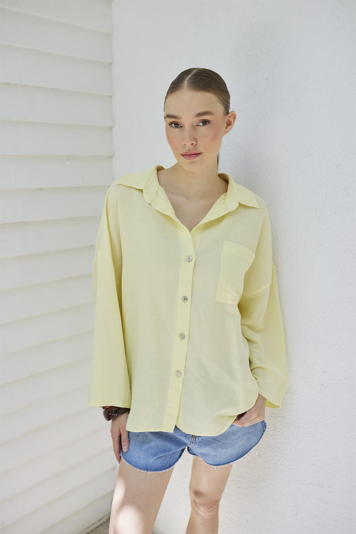 4977 OVERSIZE GÖMLEK SARI