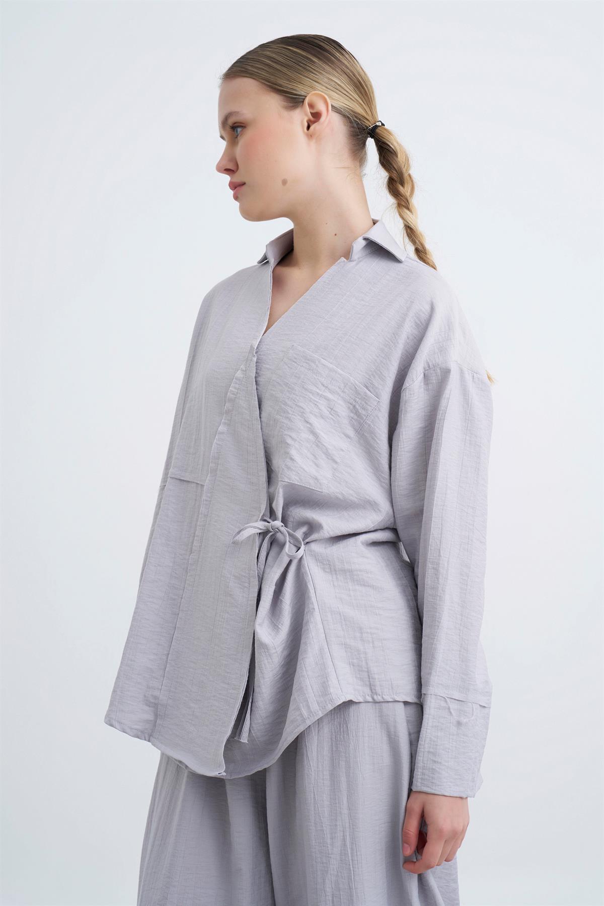 50970 BLUZ PANTOLON TAKIM AÇIK GRİ