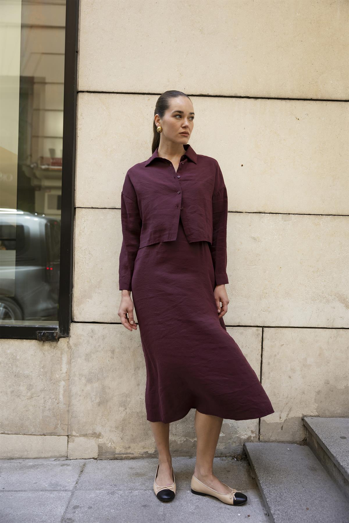 51153 GÖMLEK ELBİSE TAKIM MÜRDÜM