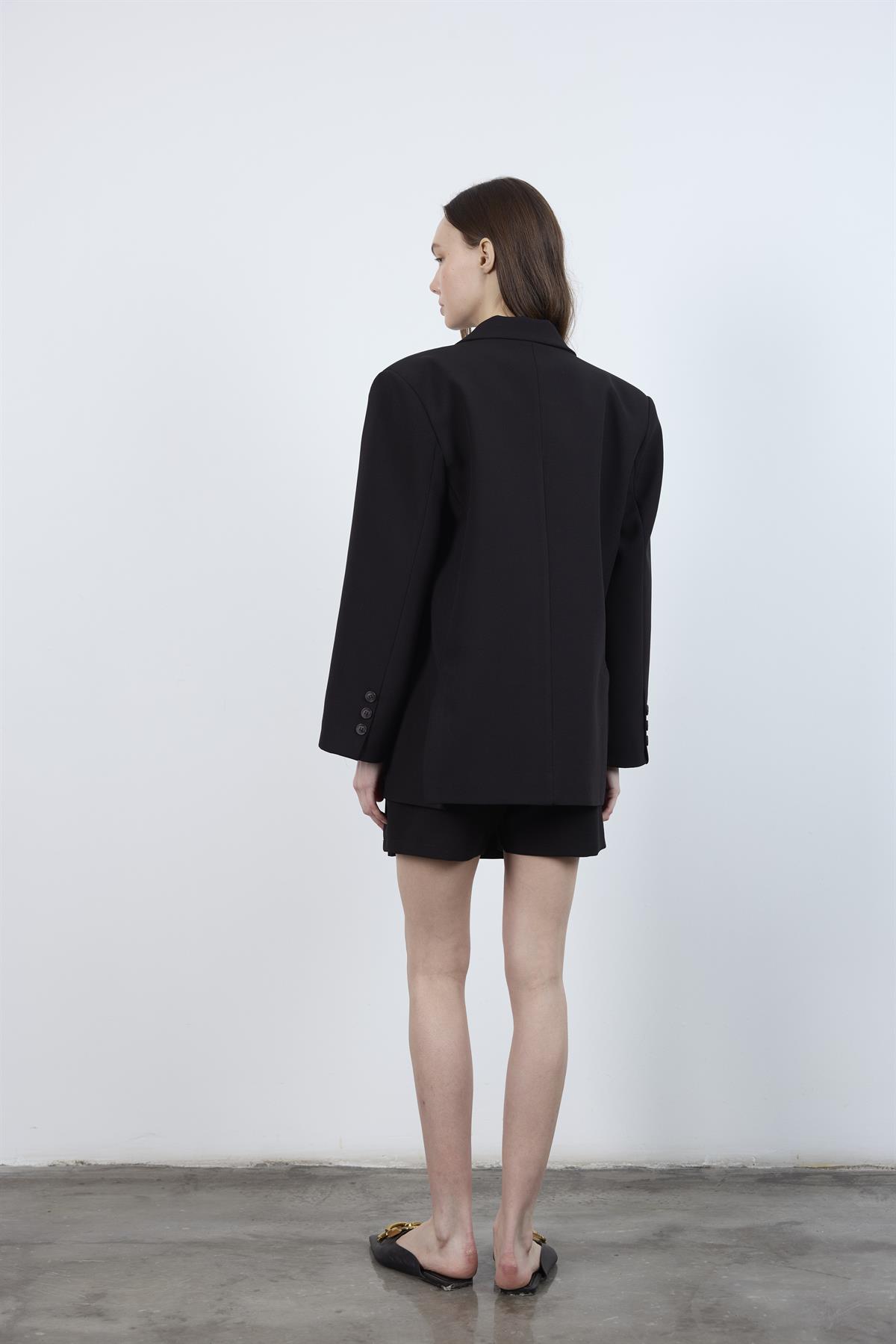 51065 ATLAS KEMERLİ ŞORT ETEK SİYAH