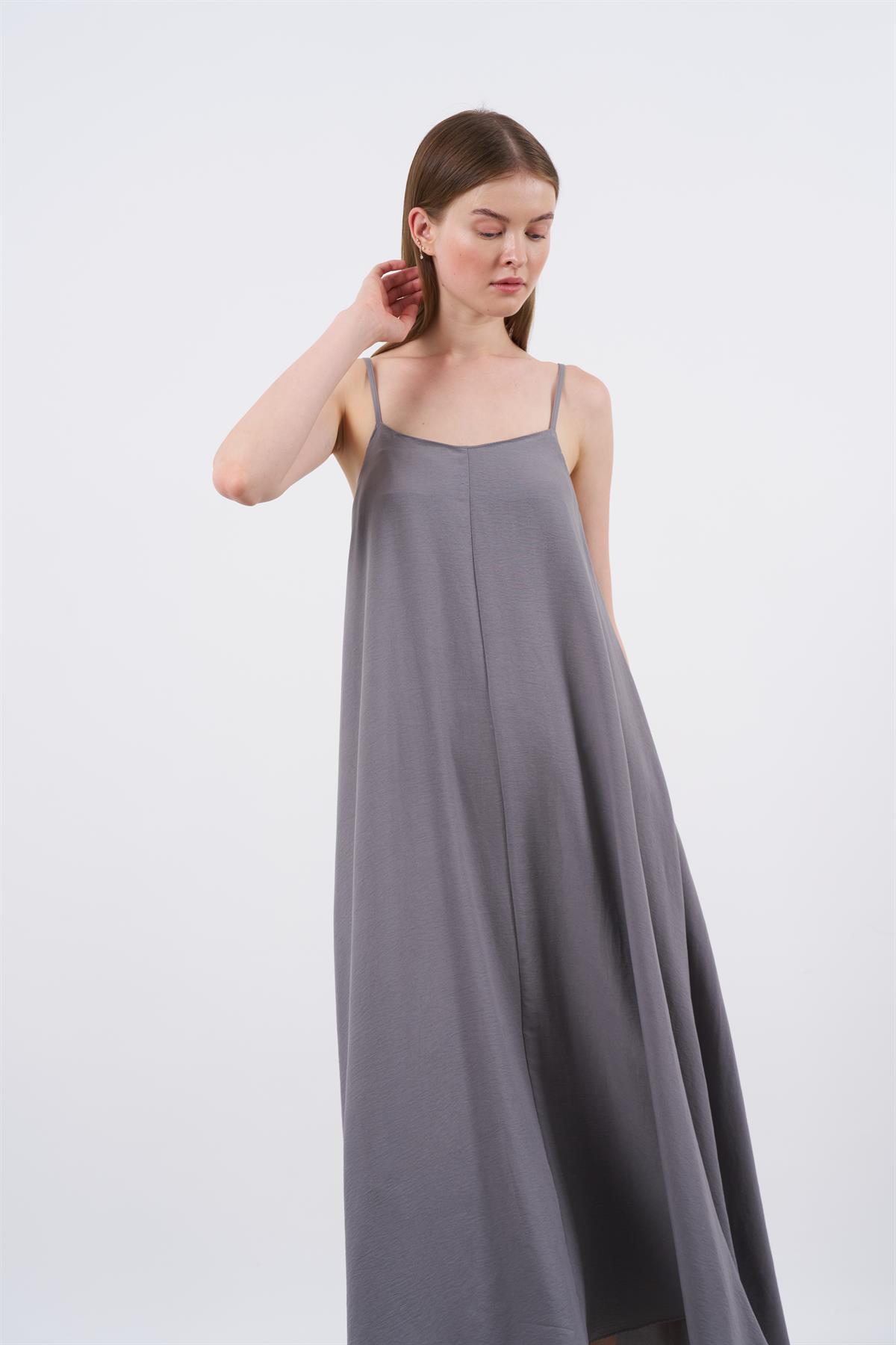 2975 ASKILI ELBİSE GRİ