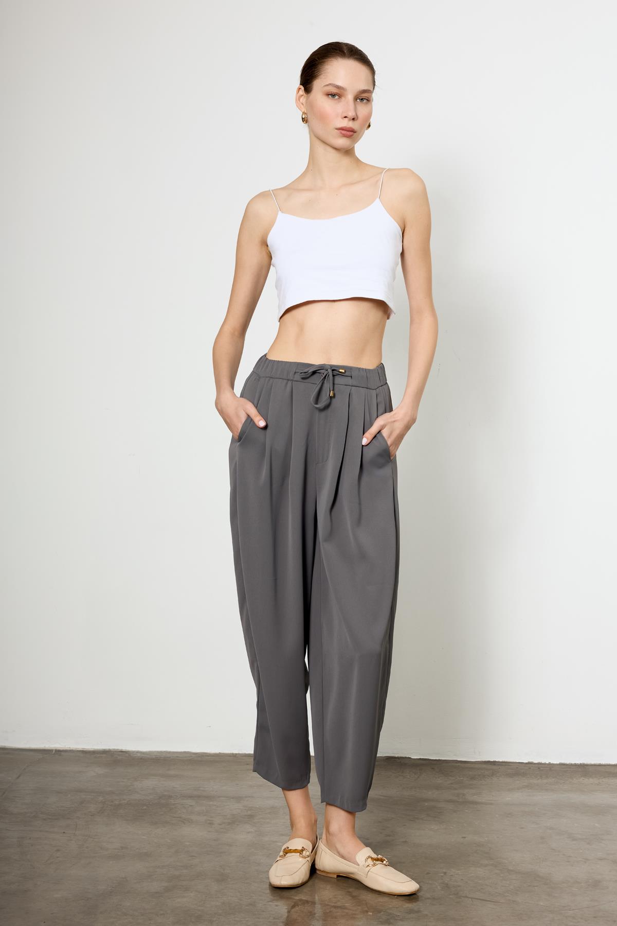 51111 PİLİLİ PANTOLON GRİ