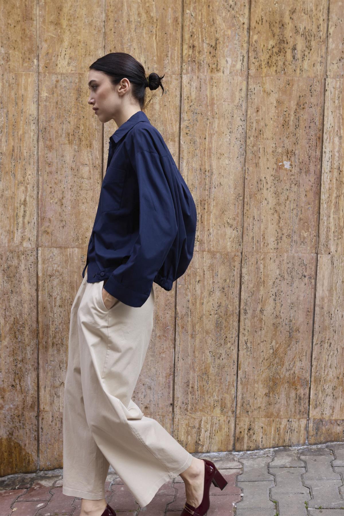 4993 POPLİN GÖMLEK LACİVERT