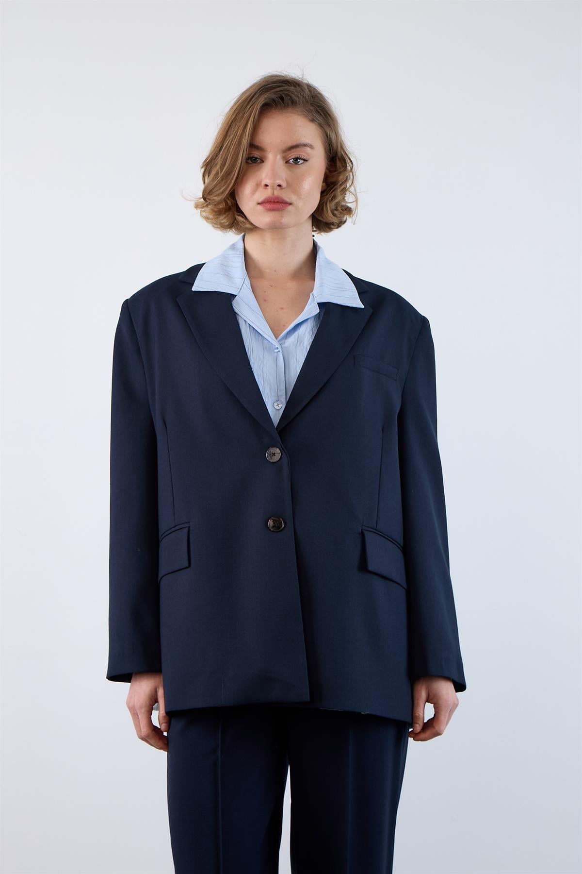 9484 POLİVİSKON CEKET LACİVERT