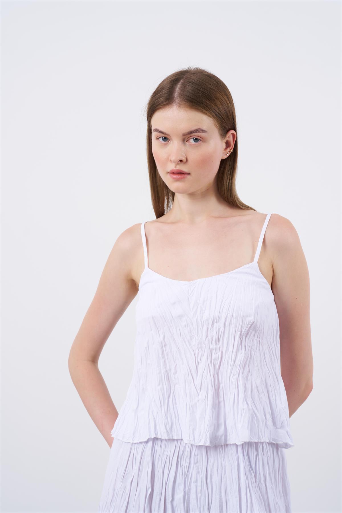 51051 ASKILI-KRASLI ETEK TAKIM BEYAZ