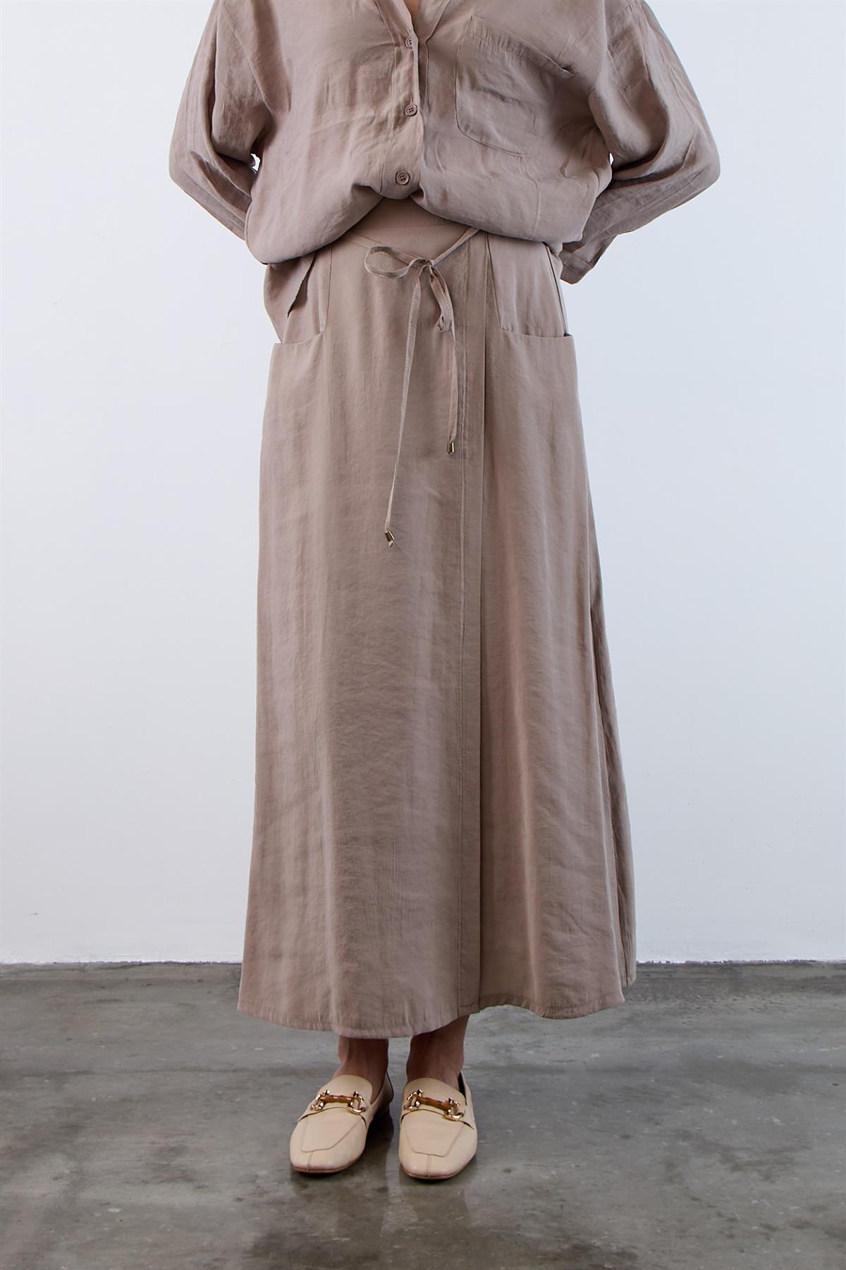 3264 LASTİKLİ ETEK VİZON