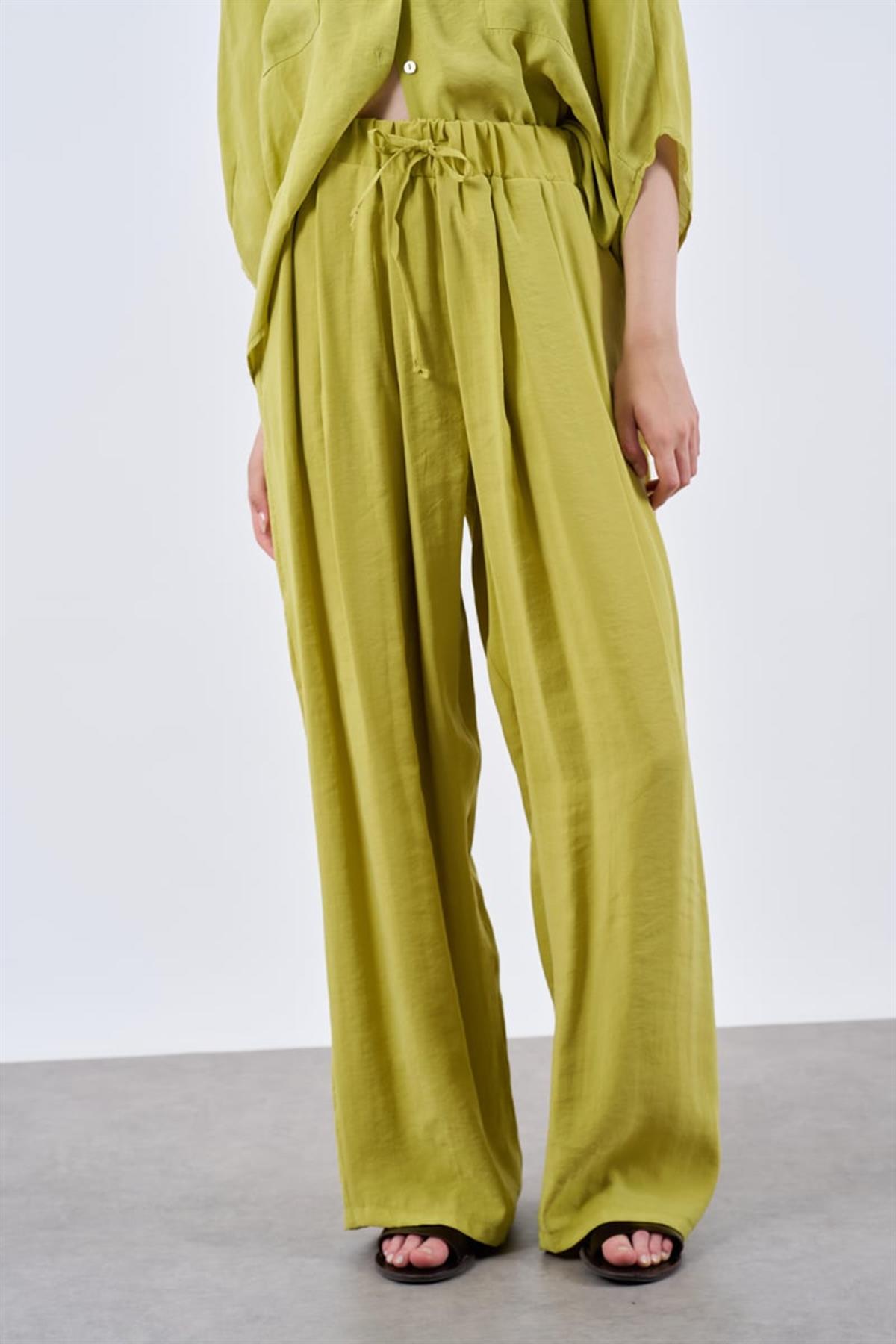 50962 LASTİKLİ PANTOLON HARDAL