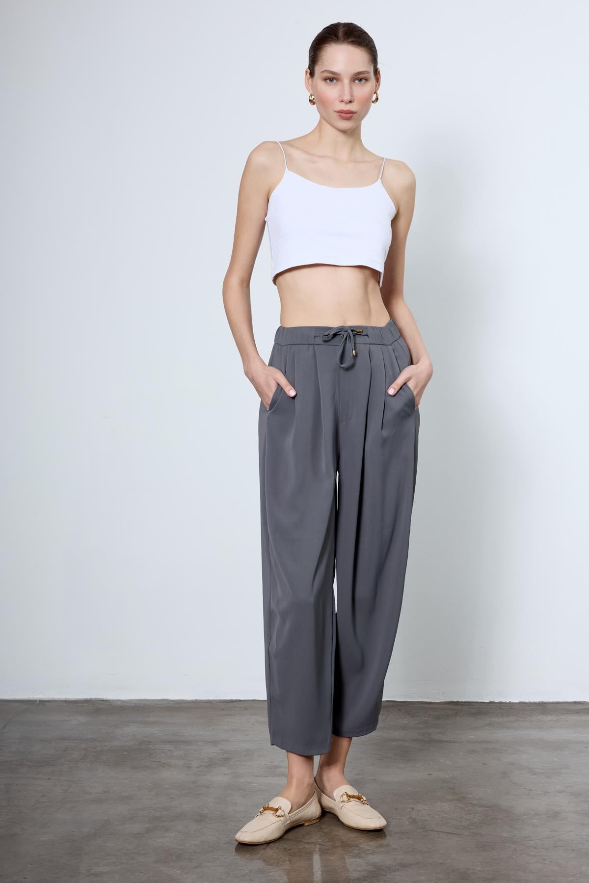 51111 PİLİLİ PANTOLON GRİ