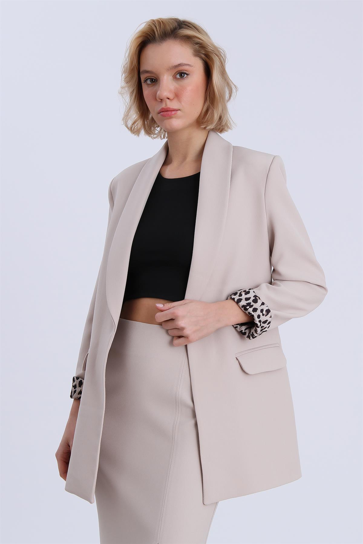 9227 ŞAL YAKA CEKET TAŞ