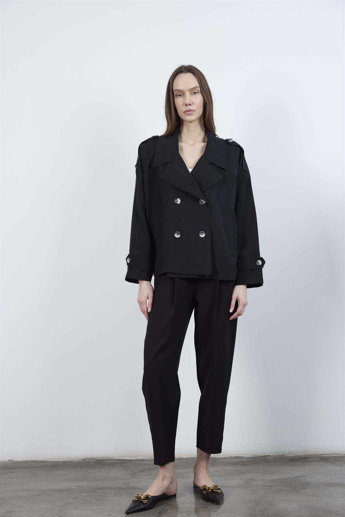 50938 KEMERLİ PANTOLON SİYAH