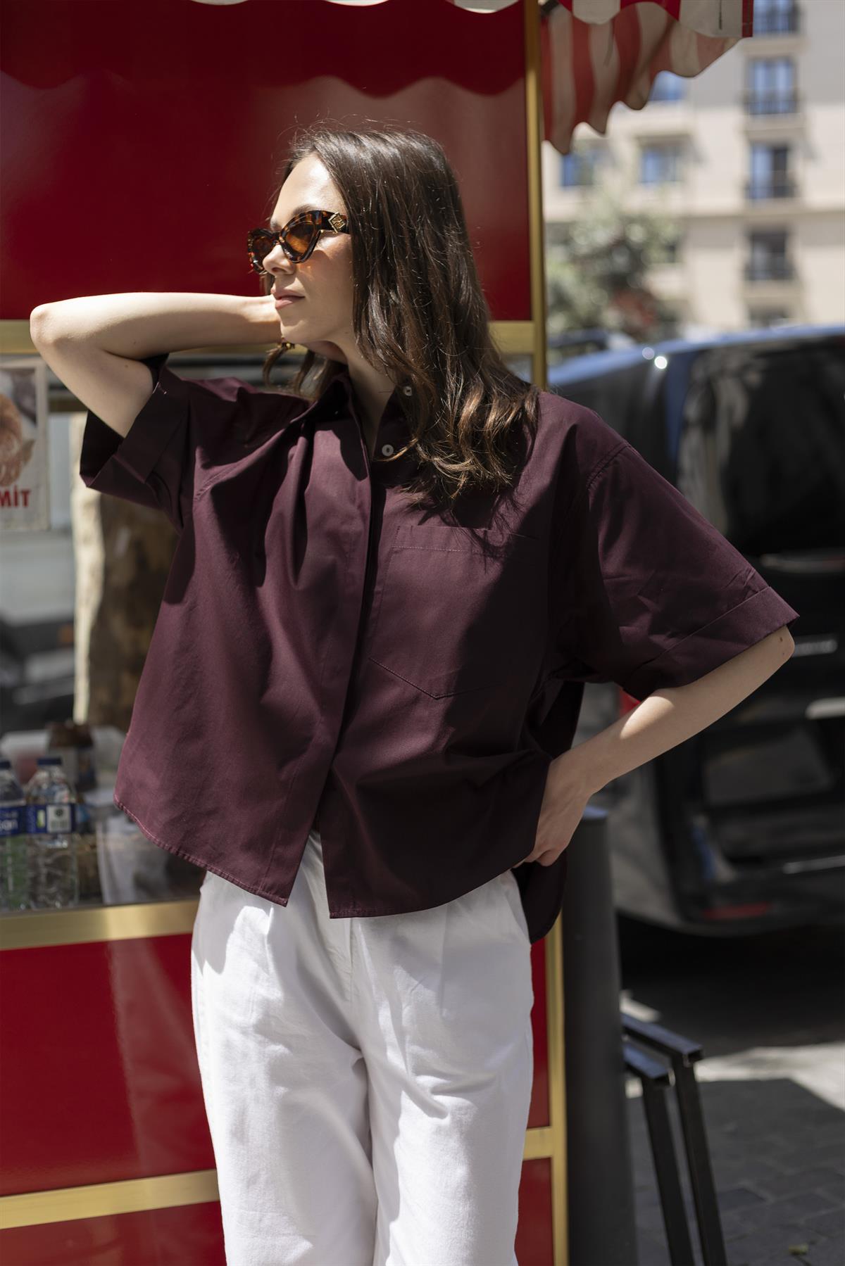 4968 POPLİN GÖMLEK MÜRDÜM