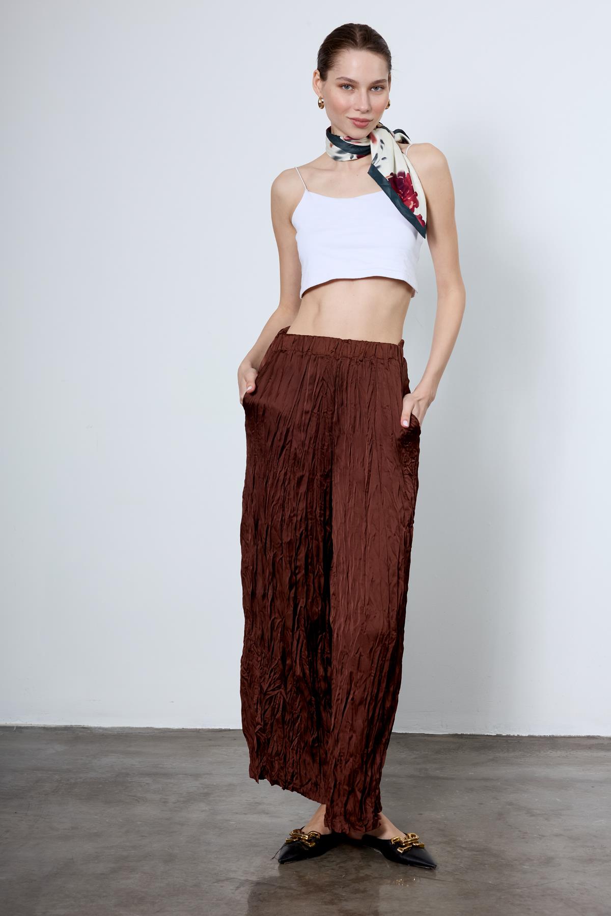 51142 KRAŞLI PANTOLON KAHVE