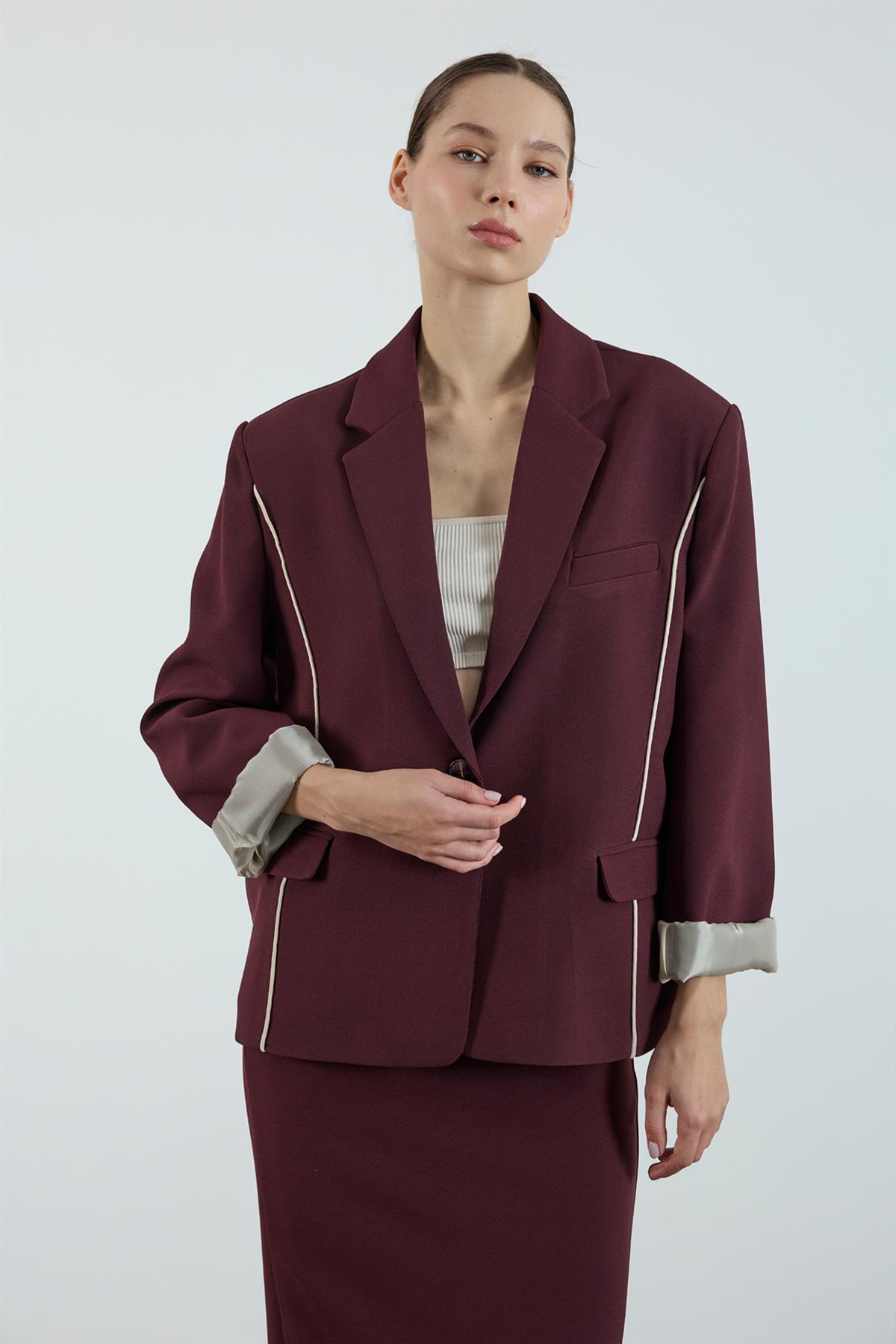 9555 BİYELİ CEKET MÜRDÜM-TAŞ