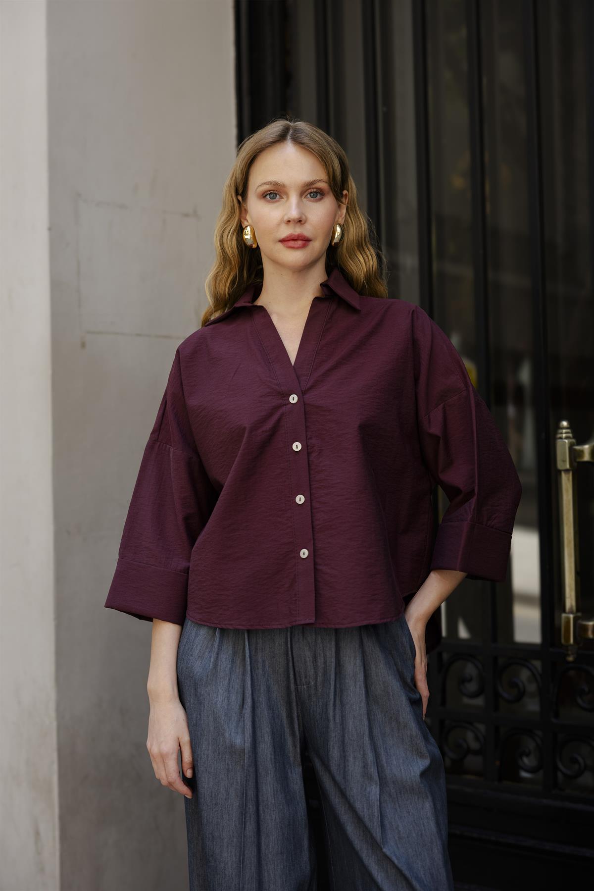 4973 OVERSIZE GÖMLEK MÜRDÜM