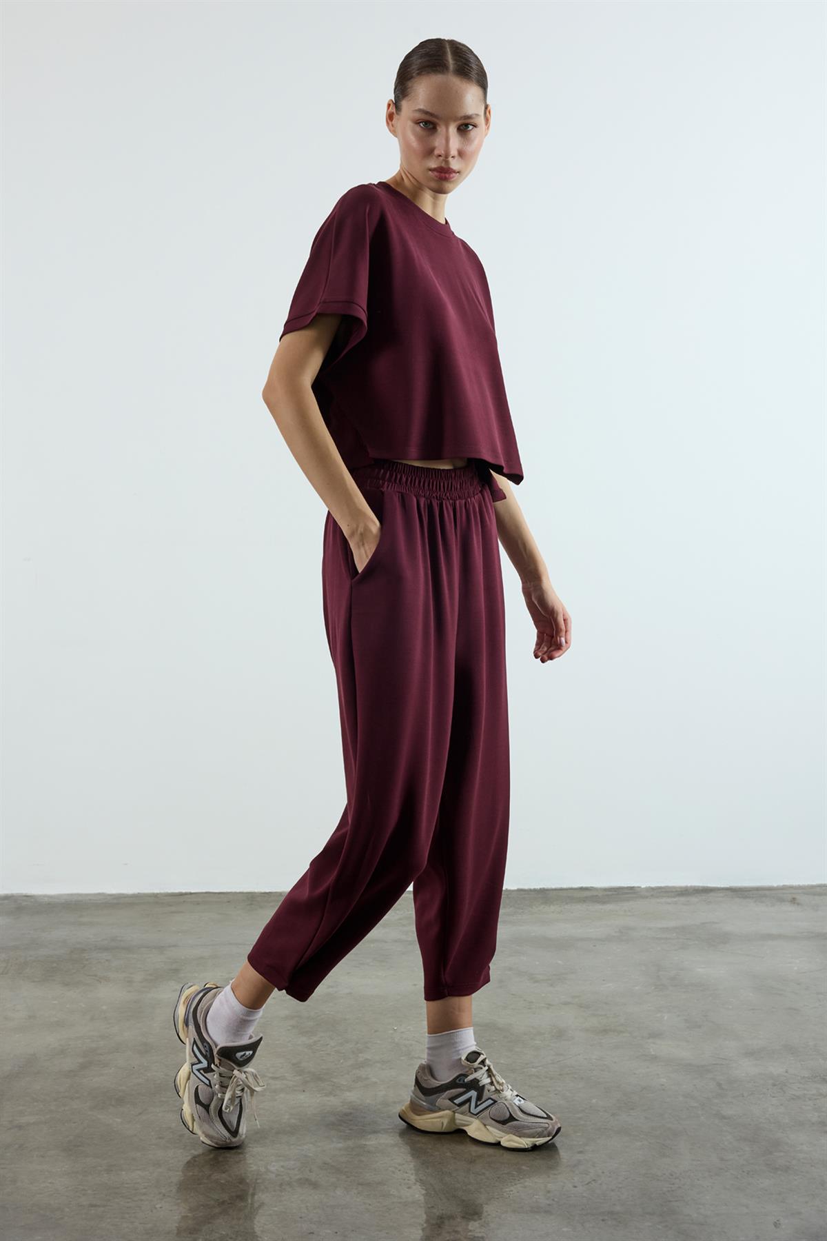 50986 TİŞÖRT PANTOLON TAKIM BORDO