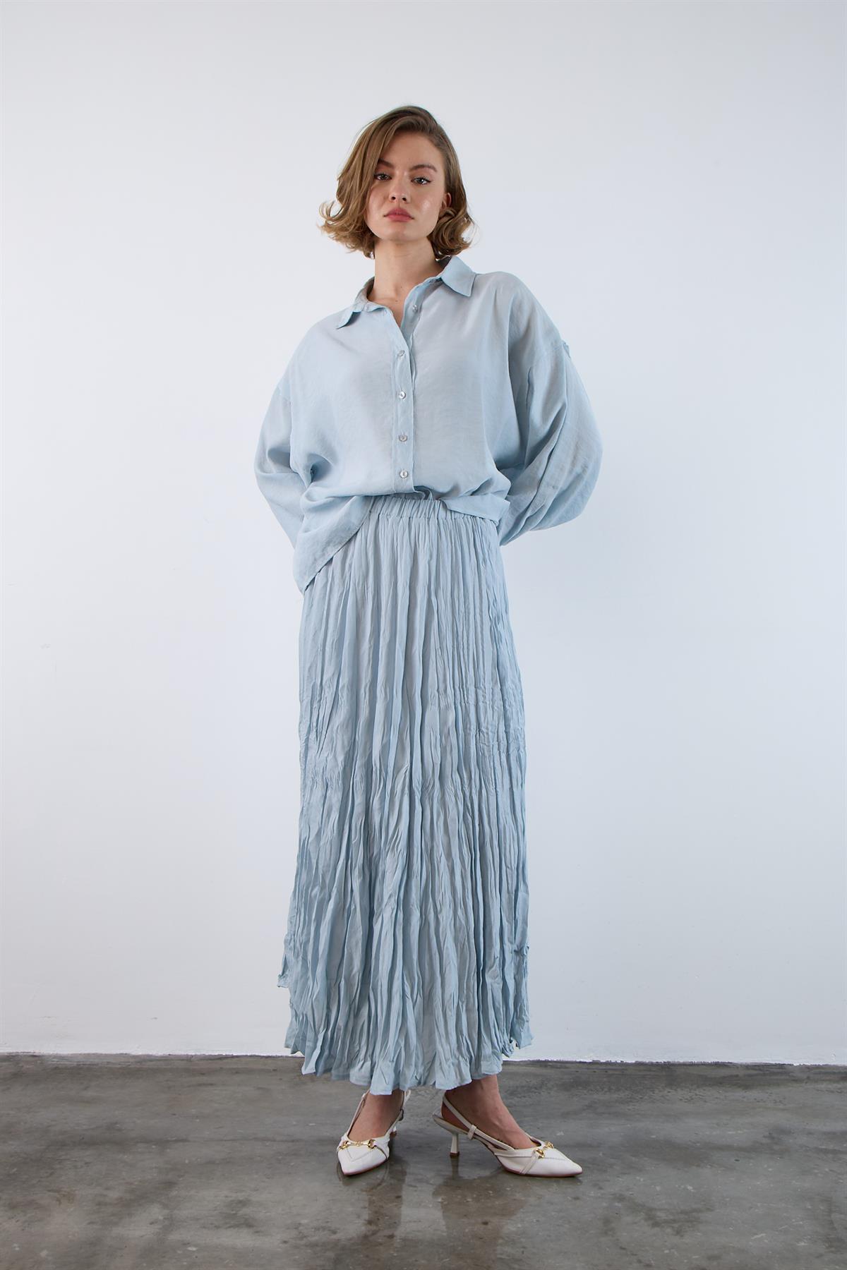 3207 KIRIŞIK ETEK GRİ-MAVİ