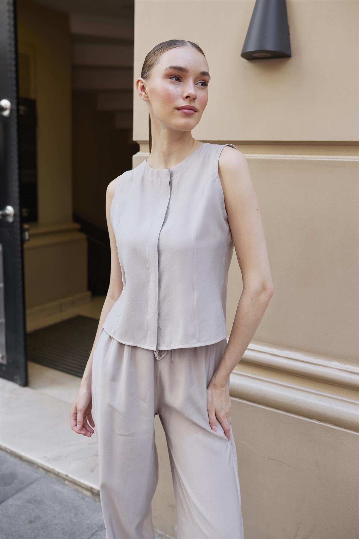 51192 KOLSUZ BLUZ PANTOLON TAKIM TAŞ