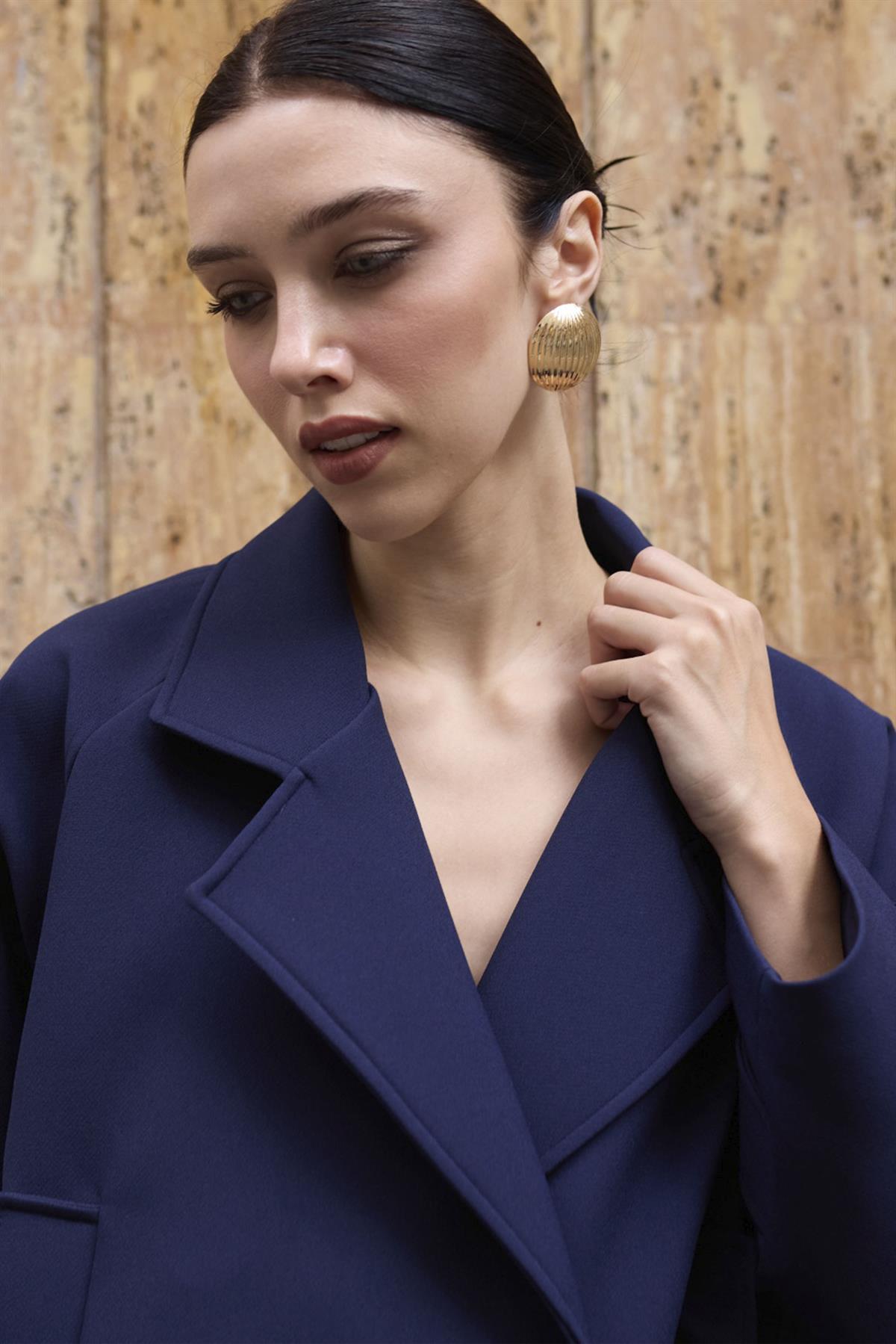 9647 CREP TRENÇ LACİVERT