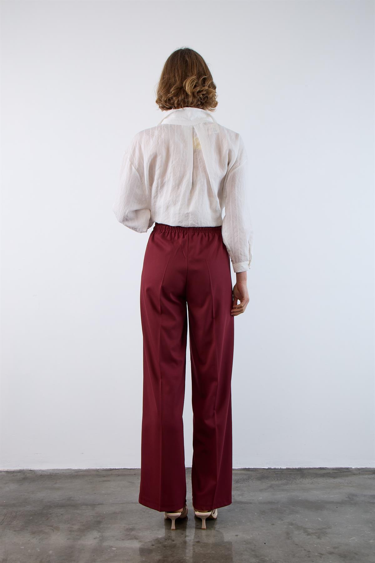 50741 POLİVİSKON PANTOLON BORDO