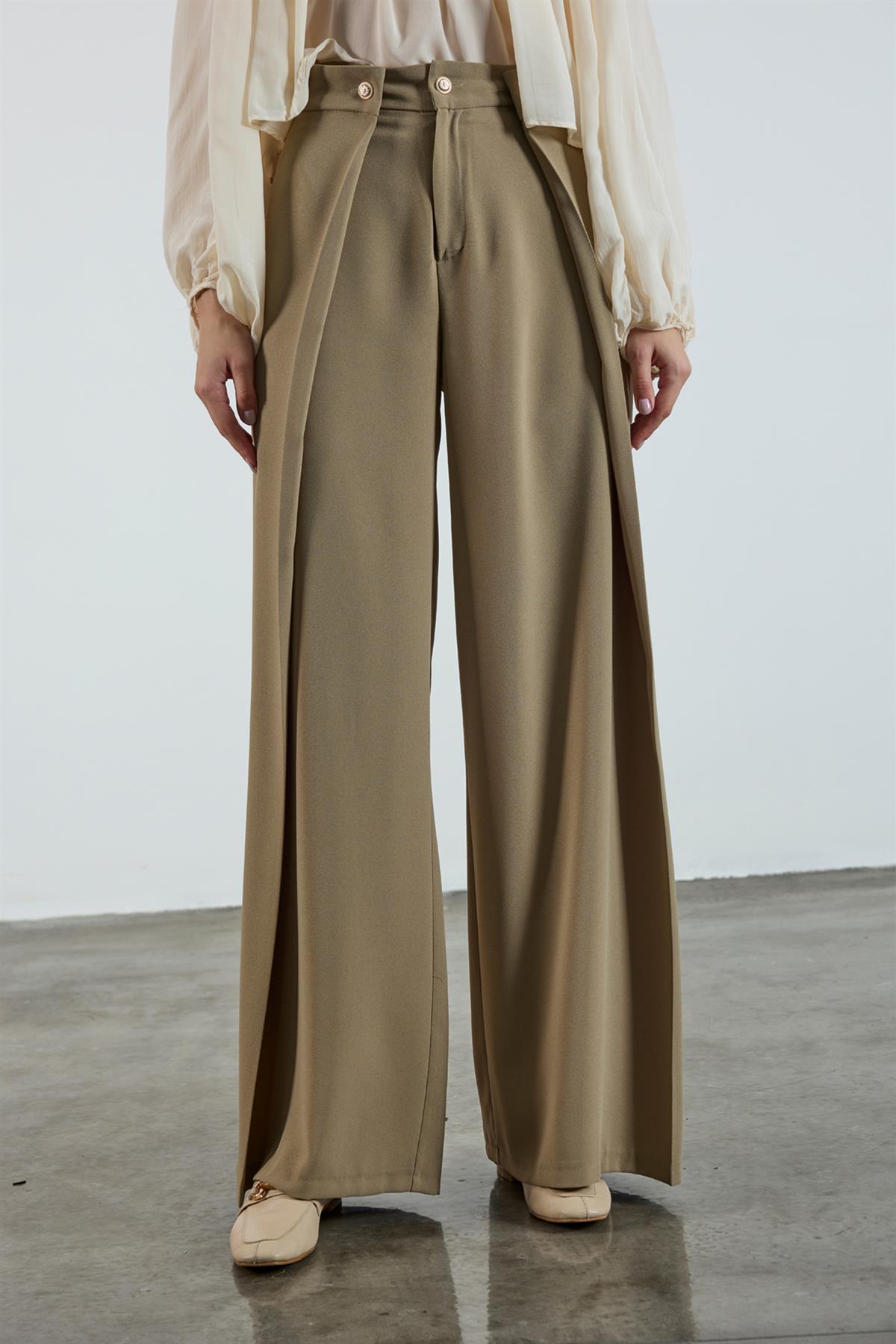 51133 KREP PANTOLON KOYU VİZON