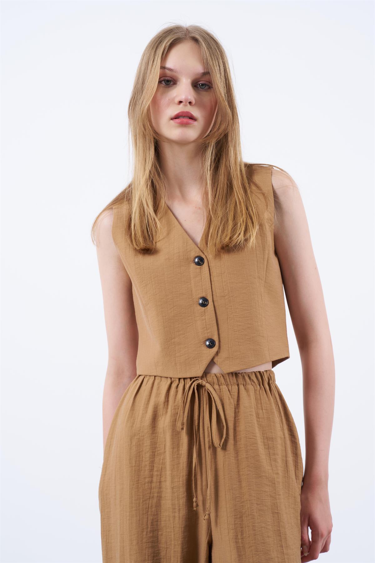 51002 YELEK PANTOLON TAKIM CAMEL