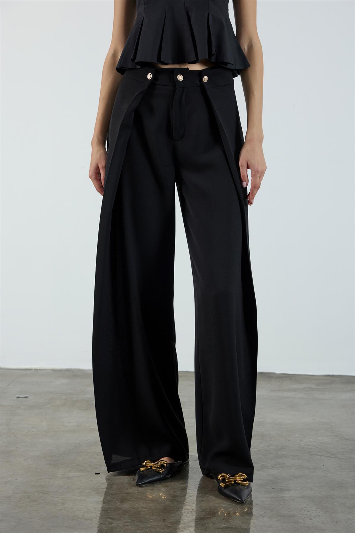 51133 KREP PANTOLON SİYAH