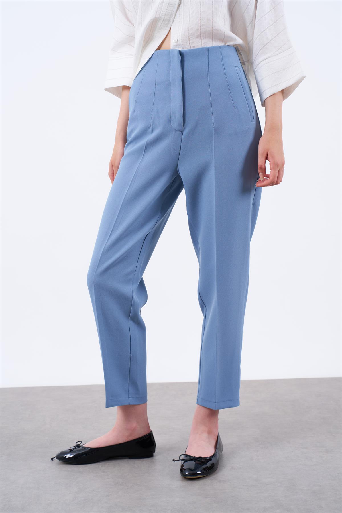 50109 PENSLİ HAVUÇ PANTOLON İNDİGO