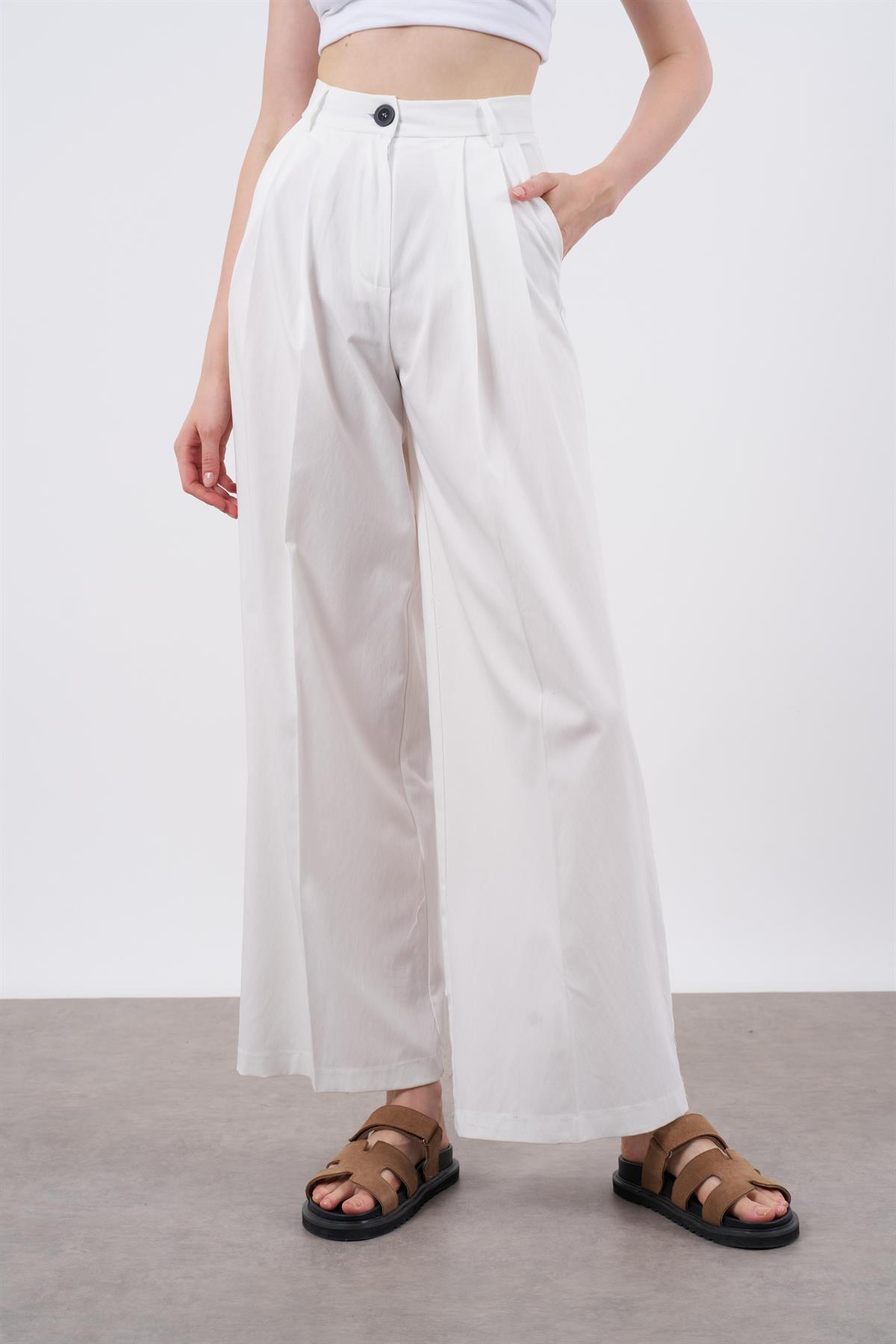 50997 POLİVİSKON PANTOLON BEYAZ