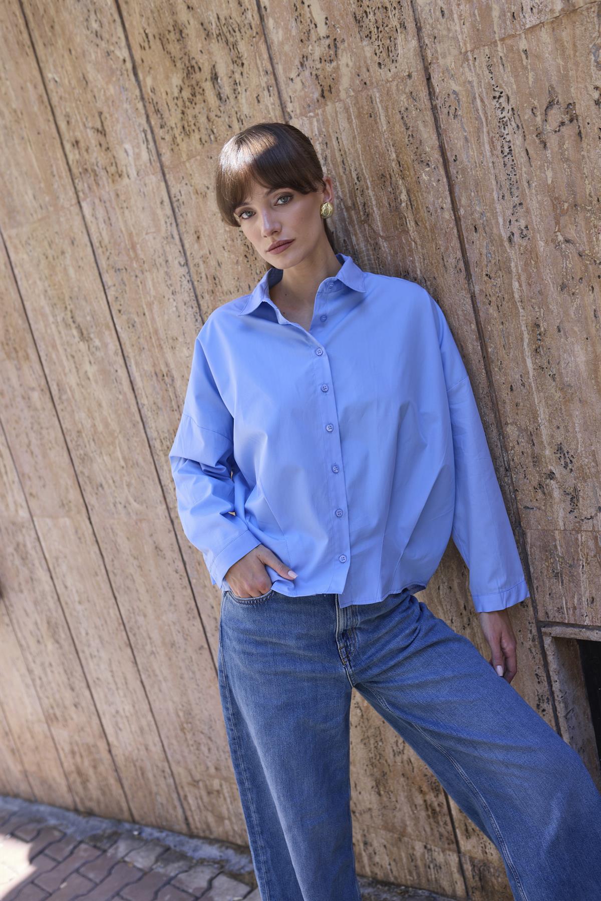 4985 POPLİN GÖMLEK MAVİ