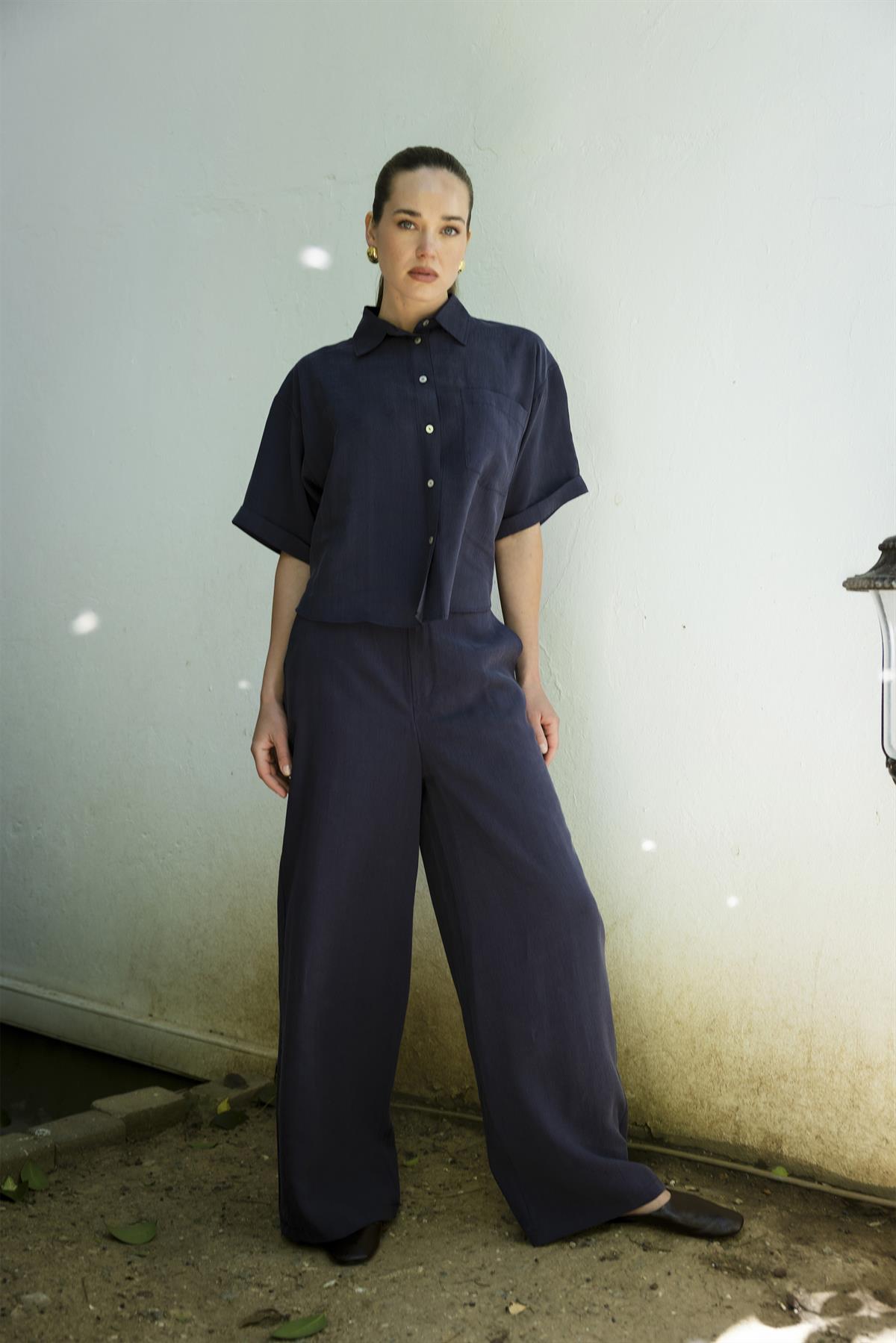 51156 GÖMLEK PANTOLON TAKIM LACİVERT