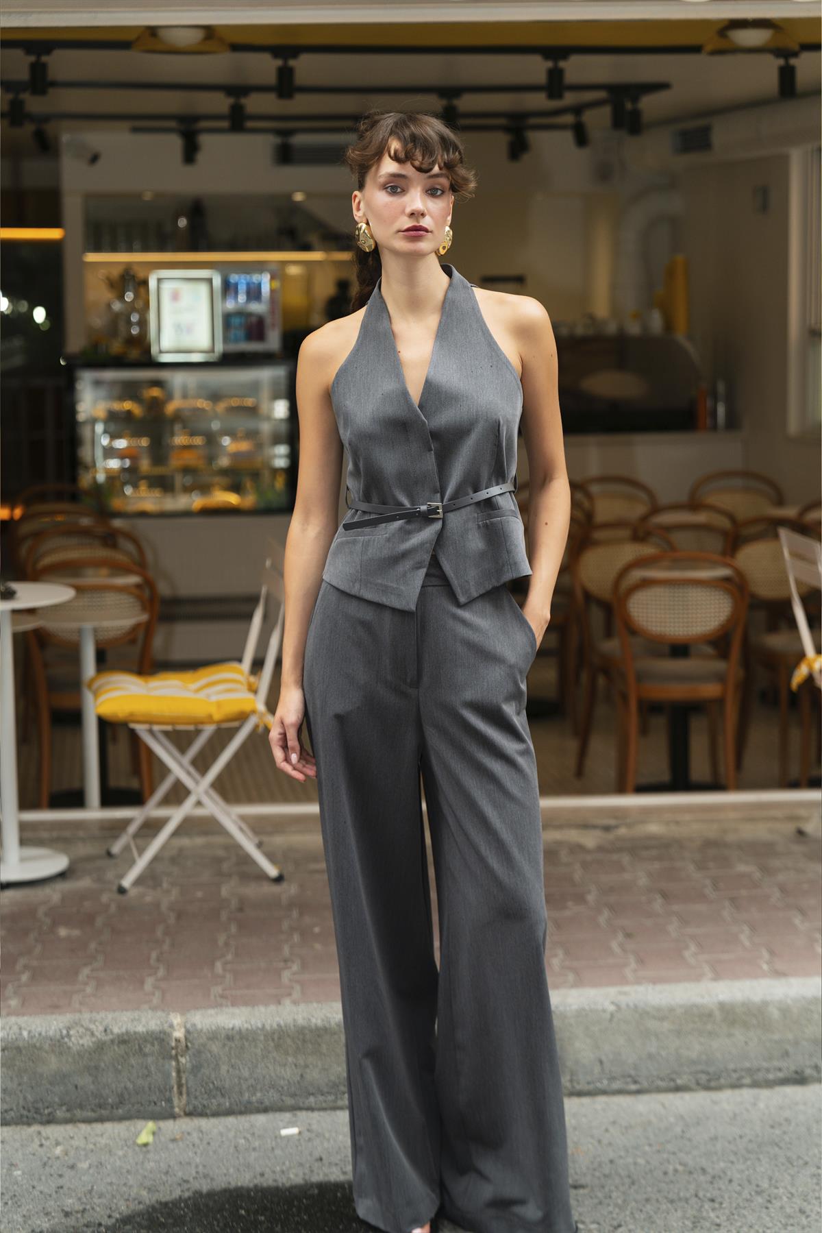 9600 YELEK PANTOLON TAKIM ANTRASİT