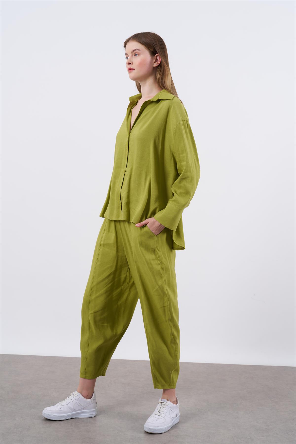 50987 GÖMLEK PANTOLON TAKIM FISTIK YEŞİLİ