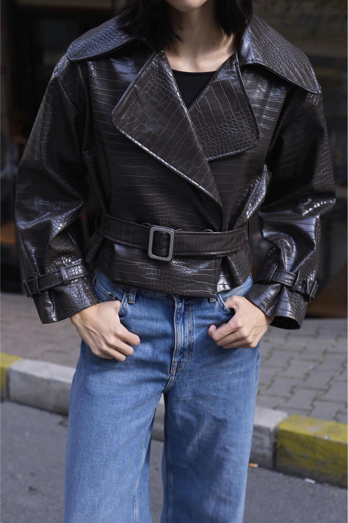 9632 DERİ CEKET KAHVE