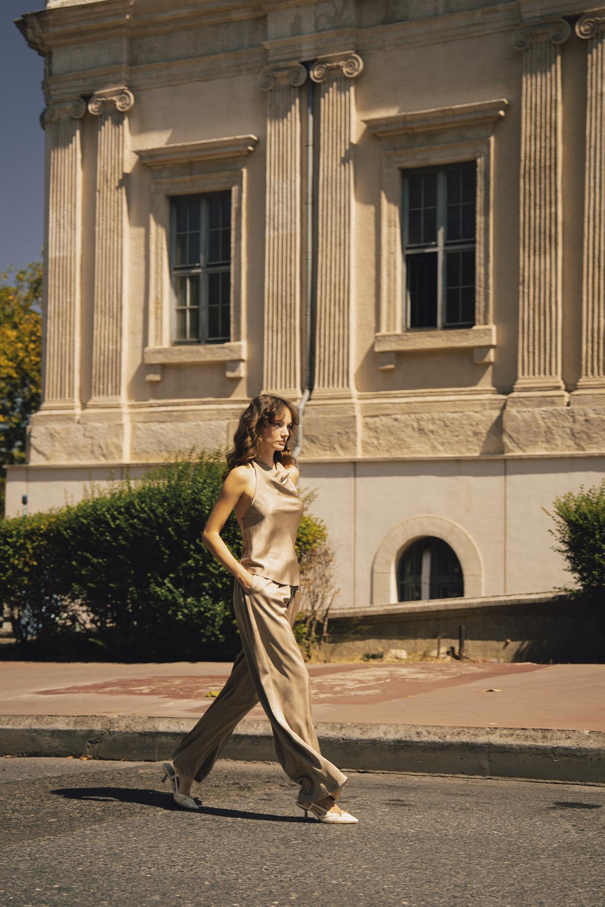 51211 BLUZ PANTOLON TAKIM VİZON