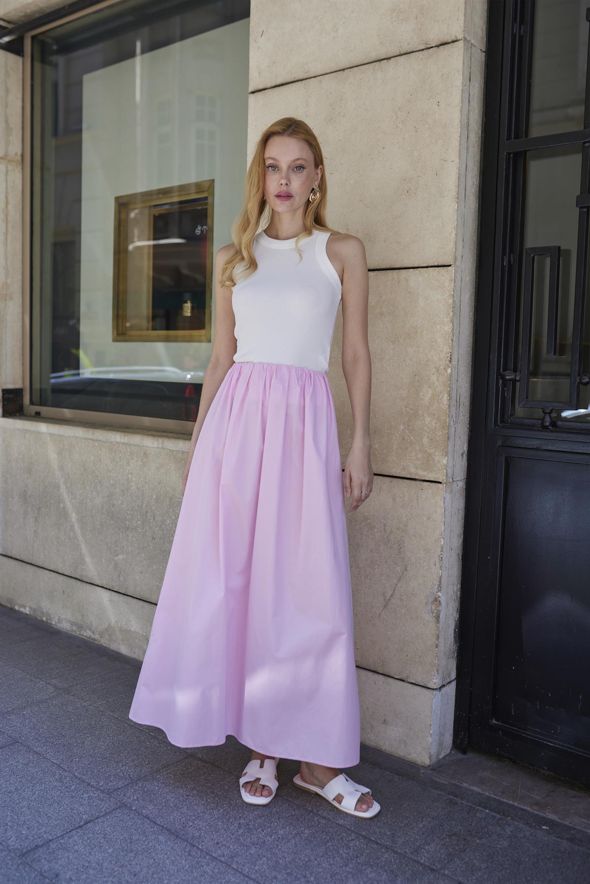 3331 DİKİŞSİZ ETEK ŞEKER PEMBE