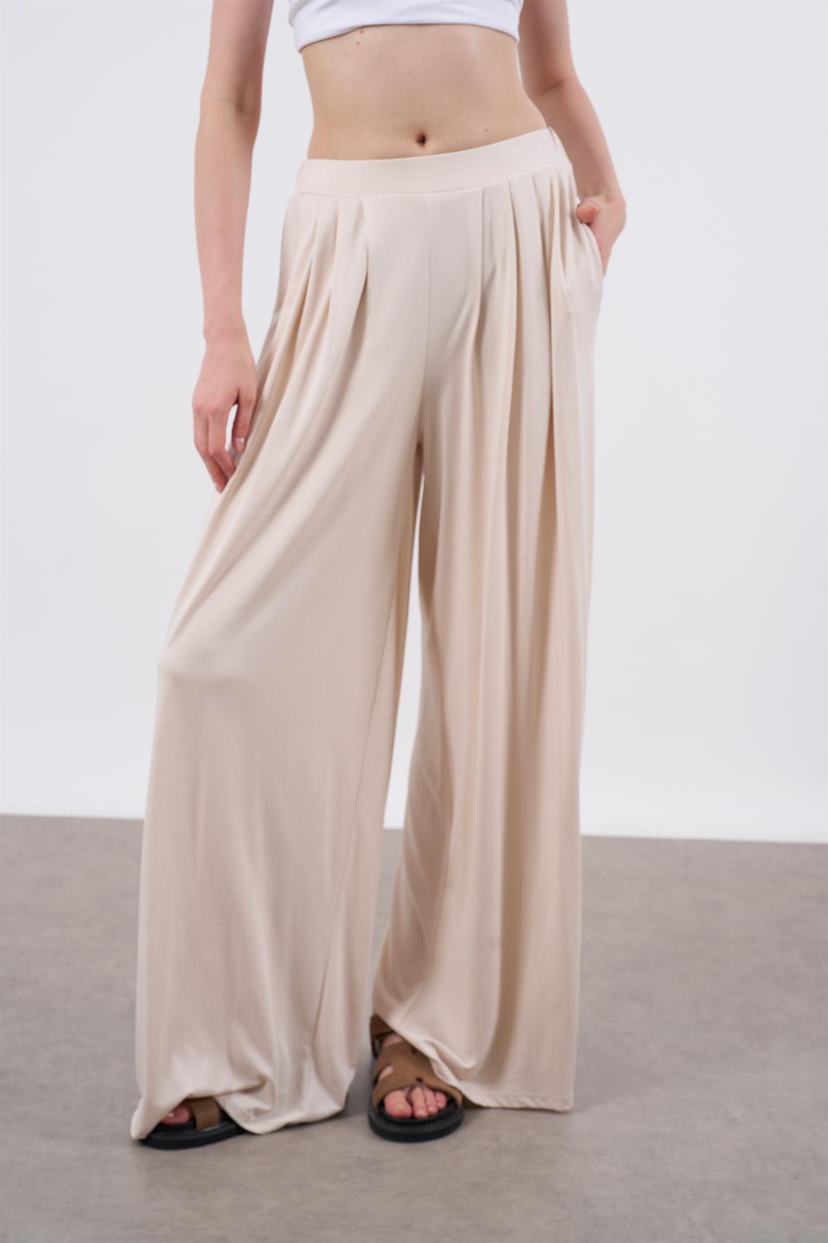 51049 PİLİLİ SALAŞ PANTOLON TAŞ