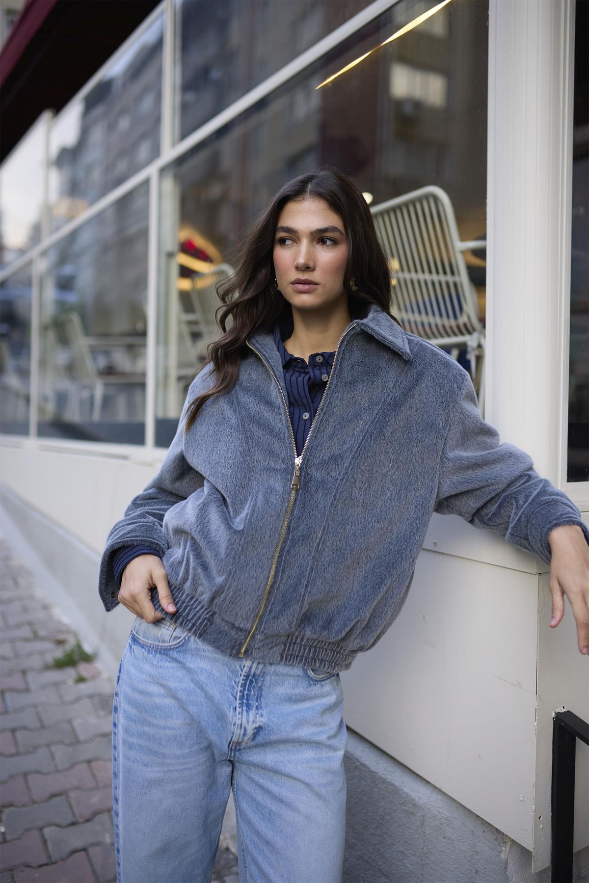 9648 BOMBER CEKET GRİ