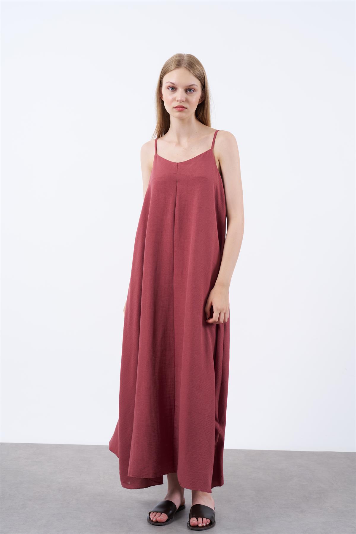 2975 ASKILI ELBİSE BORDO