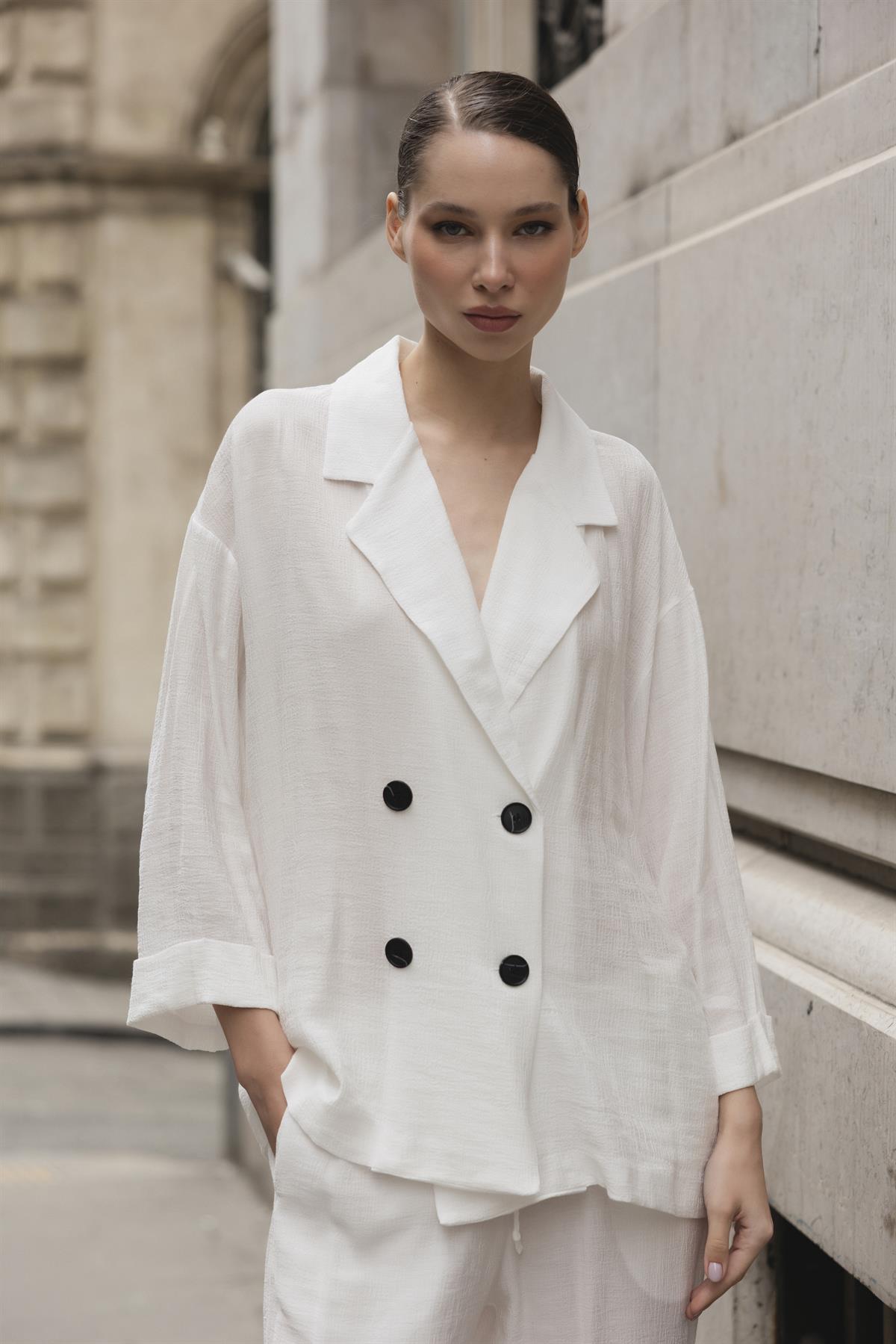 51107 CEKET PANTOLON TAKIM BEYAZ