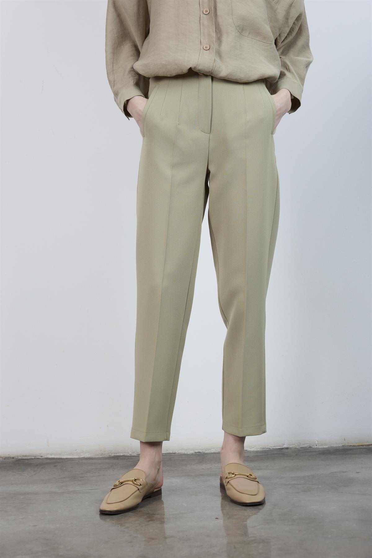 50109 PENSLİ HAVUÇ PANTOLON AÇIK HAKİ