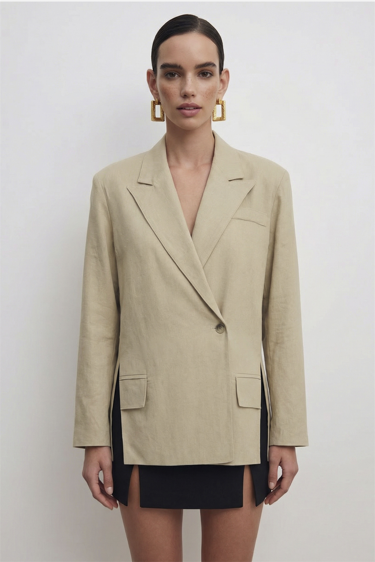 9670 KETEN BLAZER CEKET TAŞ