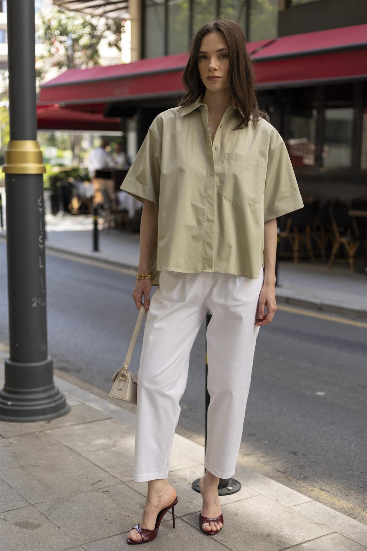 4968 POPLİN GÖMLEK AÇIK HAKİ