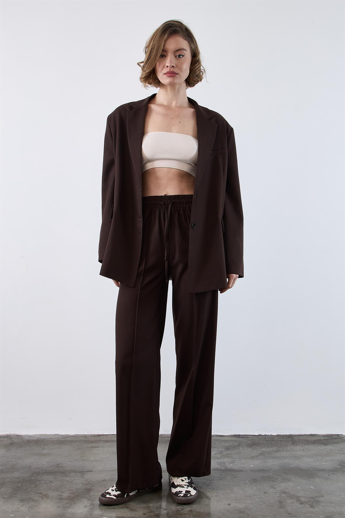 9484 POLİVİSKON CEKET KAHVE