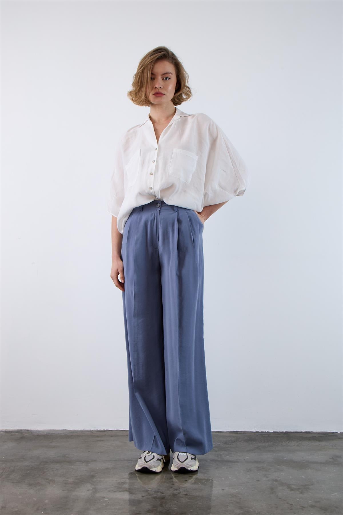 51113 PANTOLON GRİ-MAVİ