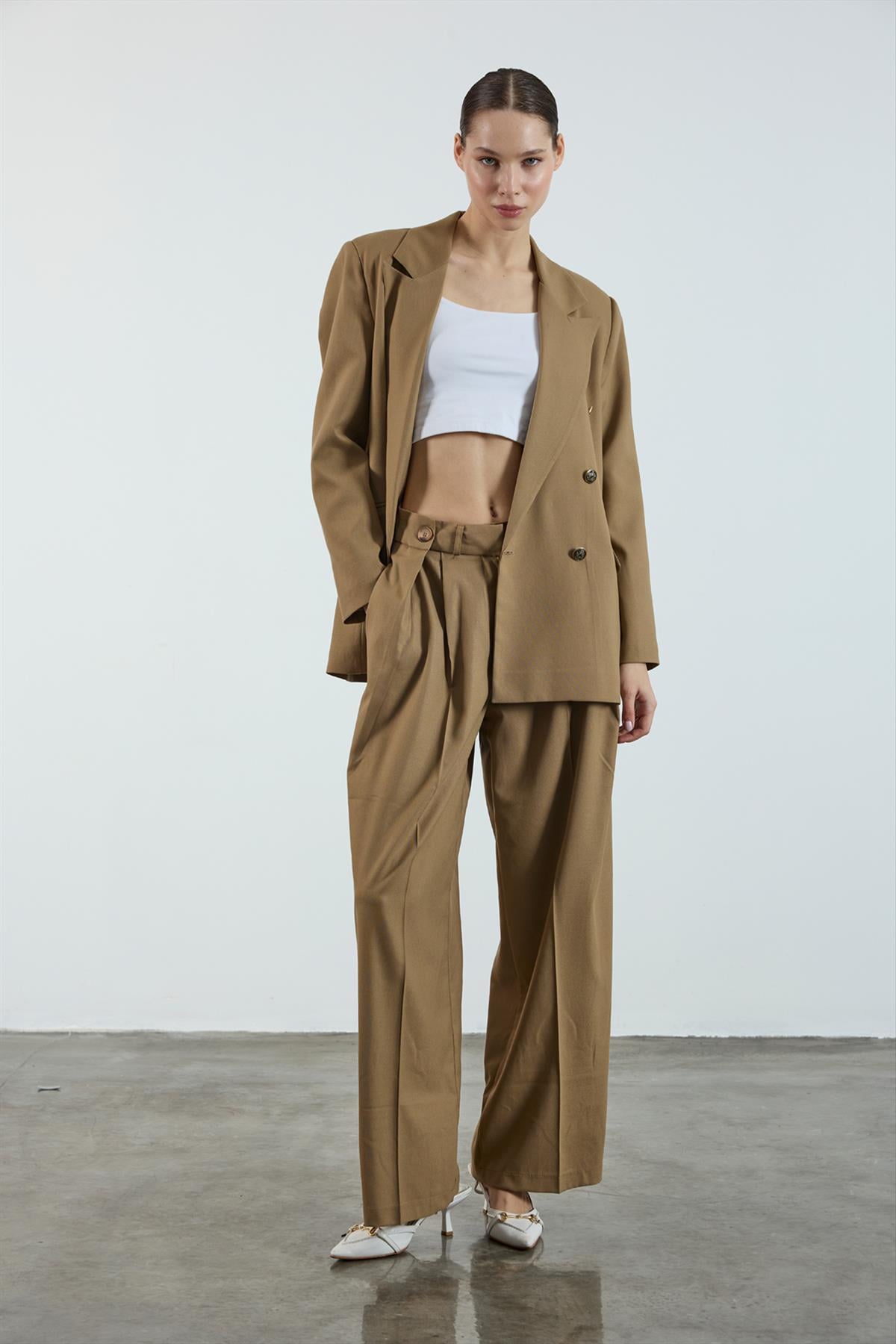 50920 POLİVİSKON PANTOLON KARAMEL