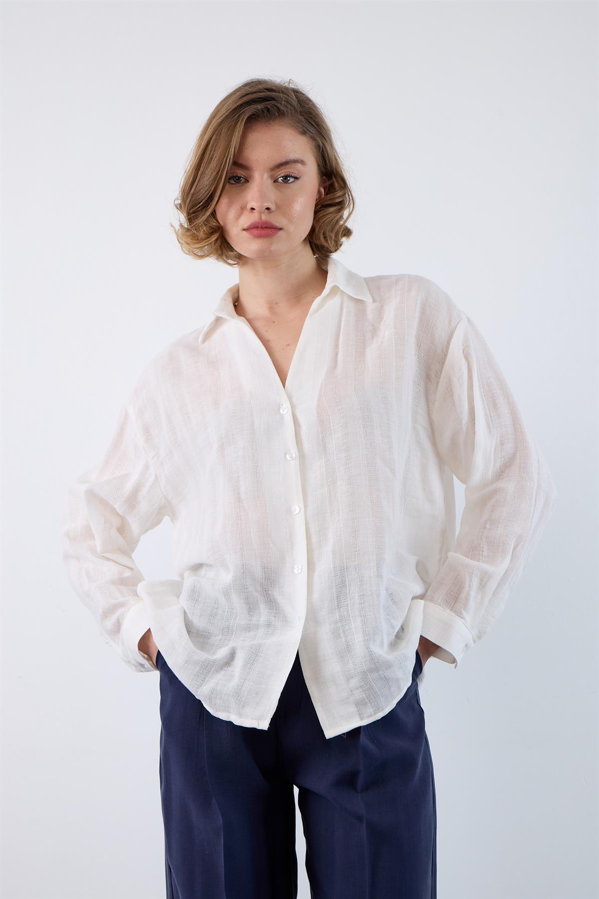 4957 OVERSIZE GÖMLEK BEYAZ