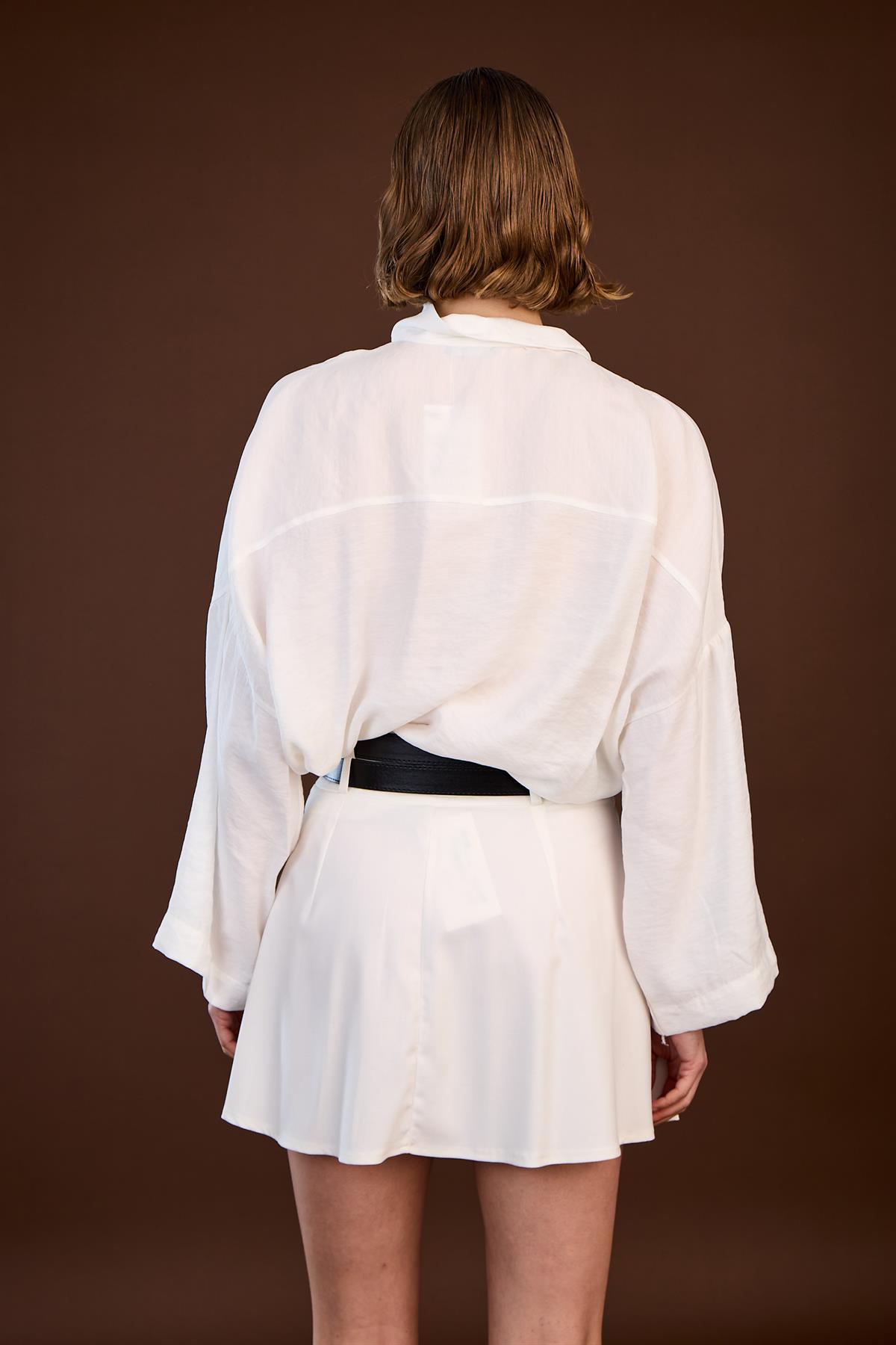 4953 POLO YAKA BLUZ BEYAZ